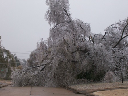 The street was completely blocked to the east